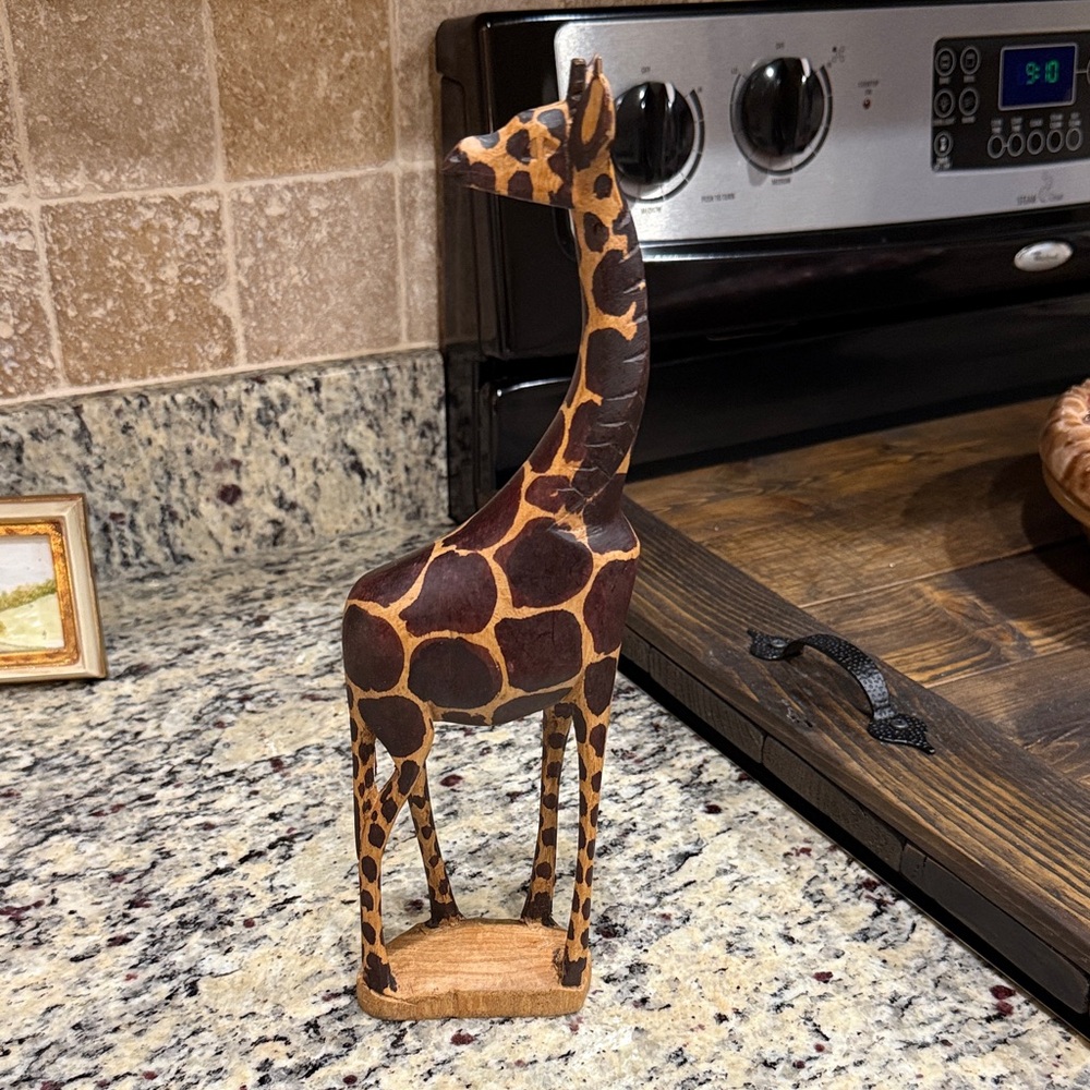 Handcrafted Wooden Giraffe Figurine